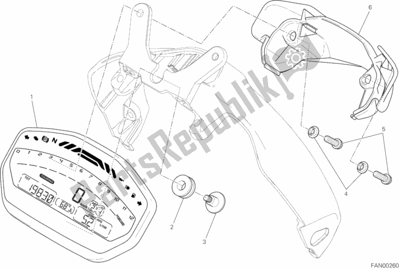 Toutes les pièces pour le Tableau De Bord du Ducati Monster 821 Dark Brasil 2016